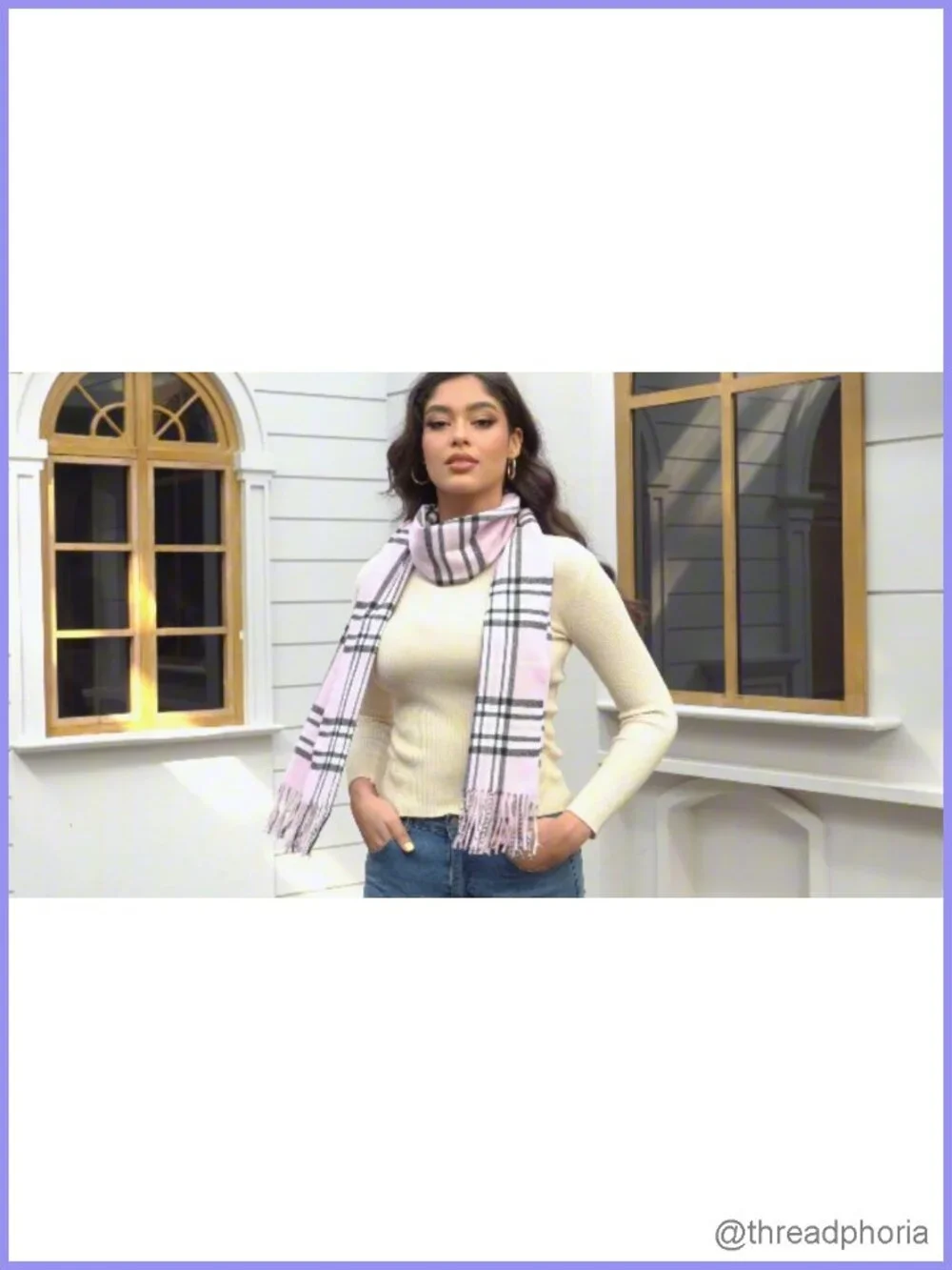 Luxurious Soft Tartan Tassel Scarf Lightweight Cold Weather Essential